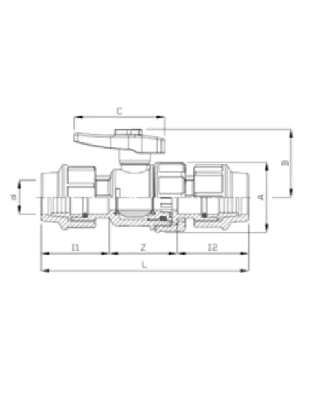 Кран шаровой ITAL ПЭ 20 мм, для полиэтиленовых труб