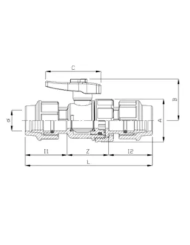 Кран шаровой ITAL ПЭ 40 мм, для полиэтиленовых труб