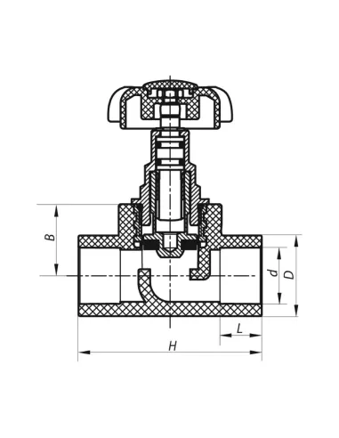 Вентиль ITAL 20 мм для полипропиленовых труб, проходной