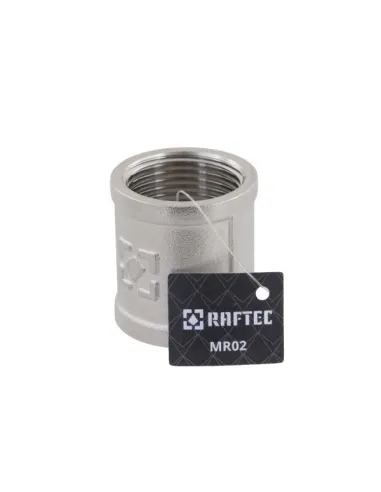 Муфта Raftec MR02 DN20 ВВ 3/4 дюйма, латунная никелированная