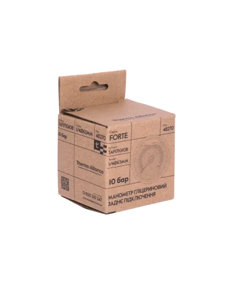 Торцевий манометр Thermo Alliance Forte TAF171G10B 10 Бар, рідконаповнений