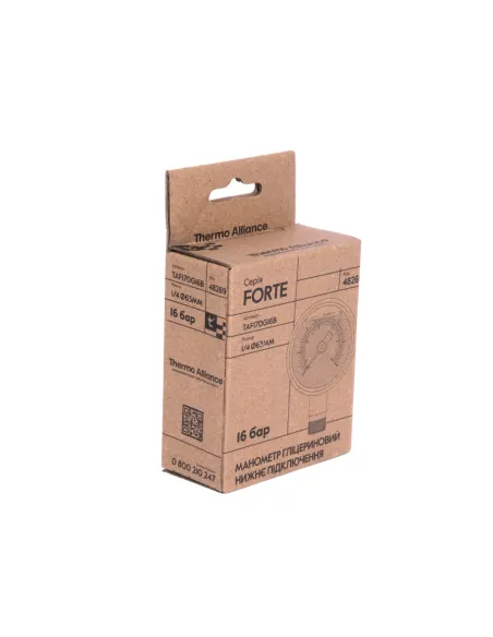 Торцевой манометр Thermo Alliance Forte TAF170G16B 16 Бар, жидконаполненный