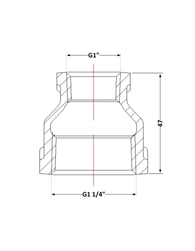 Чугунная муфта 1 1/4 х 1 дюйм ВР
