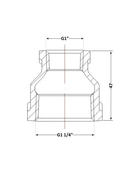 Чавунна муфта 1 1/4 х 1 дюйм ВР