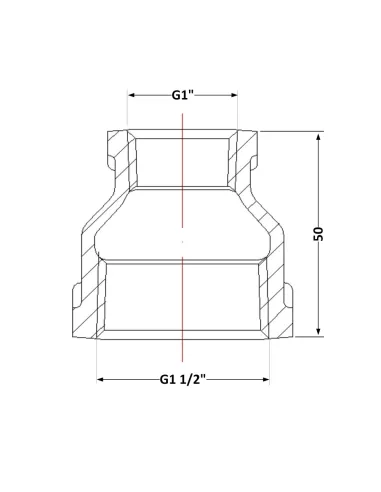Чавунна муфта 1 1/2 х 1 дюйм ВР