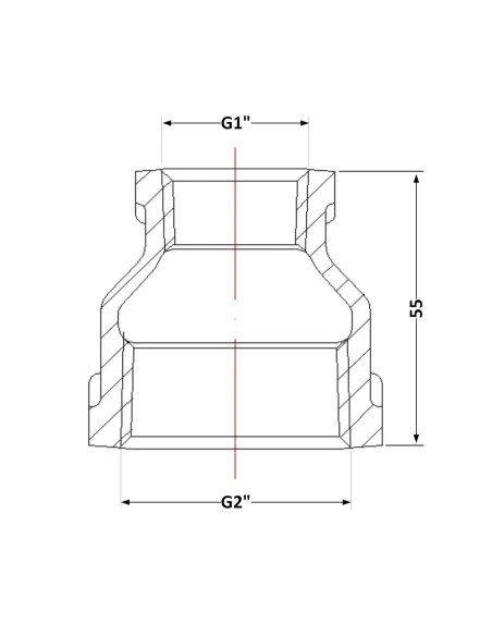 Чавунна муфта 2 х 1 дюйм ВР
