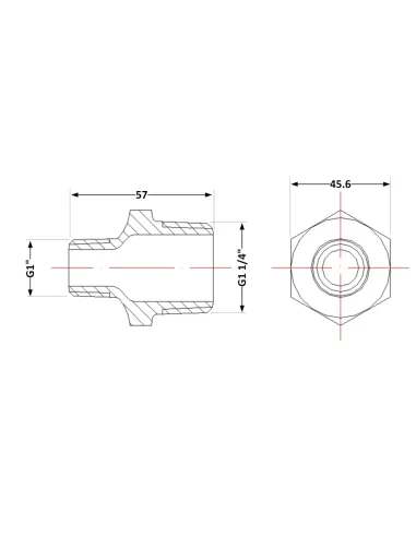 Чугунный ниппель 1 1/4 х 1 дюйм НР