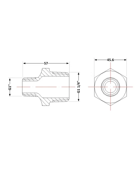 Чавунний ніпель 1 1/4 х 1 дюйм НР