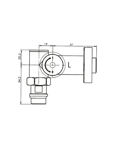 Приборный кран угловой Thermo Alliance Standart SF395W15HEB, 1/2 х 1/2 дюйма, для полотенцесушителей