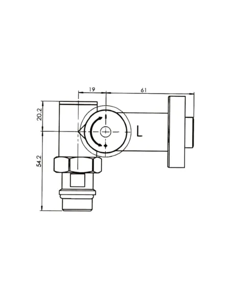 Приборный кран угловой Thermo Alliance Standart SF395W15HEB, 1/2 х 1/2 дюйма, для полотенцесушителей