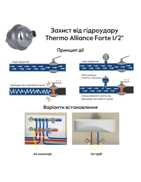 Компенсатор гидроудара Thermo Alliance Forte SFE0022W15 1/2 дюйма