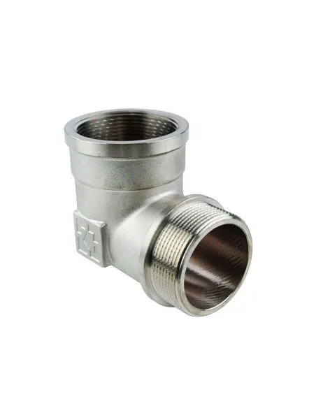 Уголок Raftec UP02 DN20, 3/4 дюйма, ВН, для металлопластиковых труб, латунный никелированный