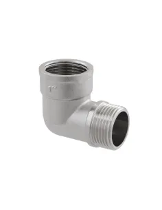 Уголок Raftec UP03 DN25, 1 дюйм, ВН, для металлопластиковых труб, латунный никелированный