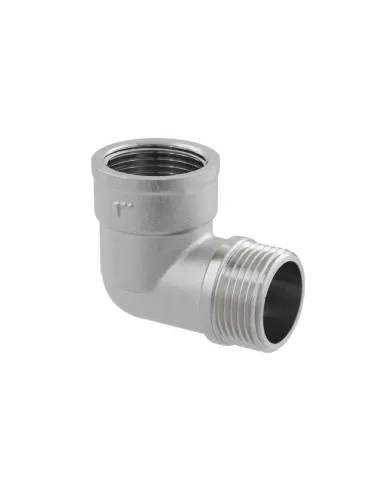 Уголок Raftec UP03 DN25, 1 дюйм, ВН, для металлопластиковых труб, латунный никелированный