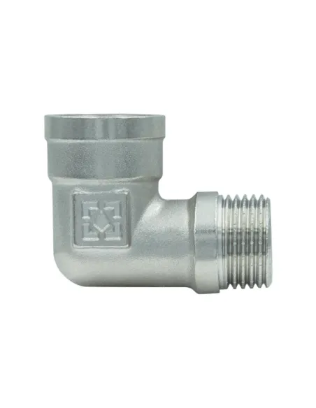 Уголок Raftec UP03 DN25, 1 дюйм, ВН, для металлопластиковых труб, латунный никелированный