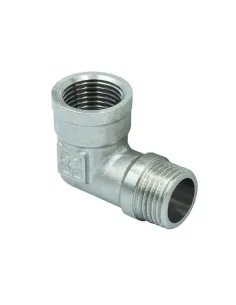 Уголок Raftec UP04 DN32, 1 1/4 дюйма, ВН, для металлопластиковых труб, латунный никелированный