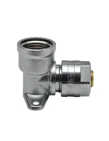 Уголок Raftec UVL-1601 ф 16х1/2 дюйма, ВВ, разборный с ушками, для металлопластиковых труб