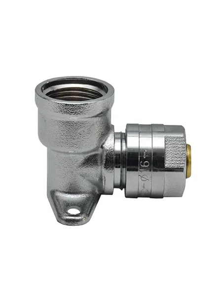 Уголок Raftec UVL-1601 ф 16х1/2 дюйма, ВВ, разборный с ушками, для металлопластиковых труб