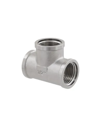 Тройник Raftec PN40 ВВВ 1/2 дюйма латунный, никель