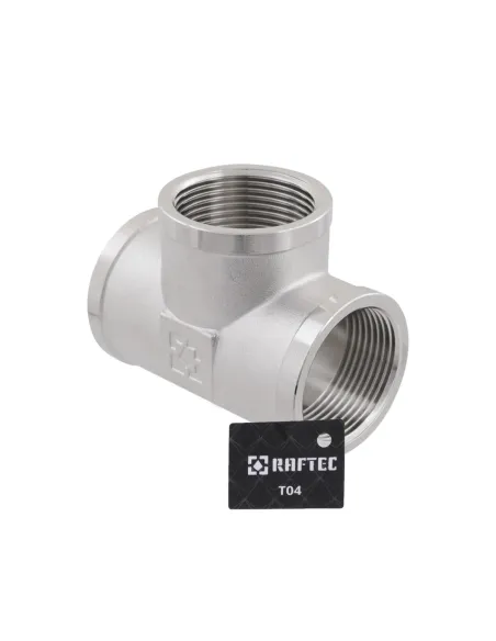 Тройник Raftec PN40 ВВВ 1 1/4 дюйма латунный, никель