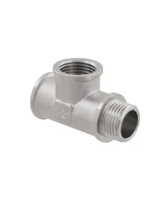 Тройник Raftec PN40 ВВН 1/2 дюйма латунный, никель