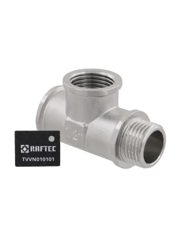 Тройник Raftec PN40 ВВН 1/2 дюйма латунный, никель