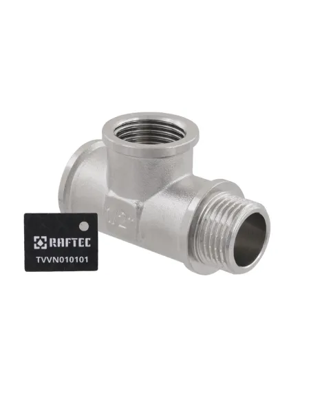 Тройник Raftec PN40 ВВН 1/2 дюйма латунный, никель