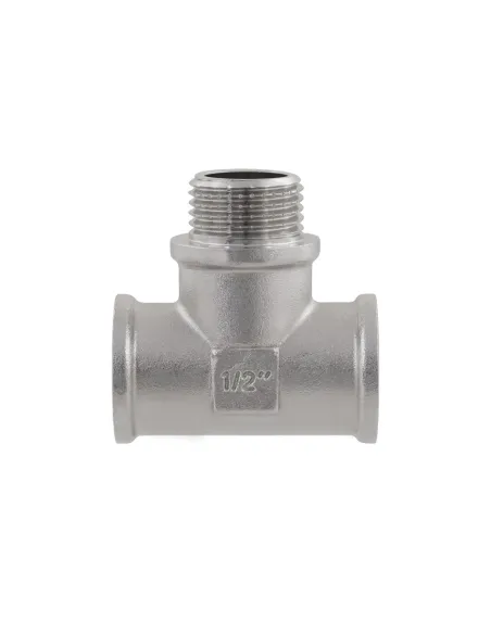 Трійник Raftec PN40 ВНВ 1/2 дюйми латунний, нікель