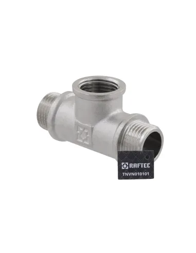 Тройник Raftec PN40 НВН 1/2 дюйма латунный, никель