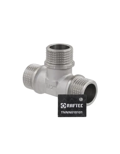 Тройник Raftec PN40 ННН 1/2 дюйма латунный, никель