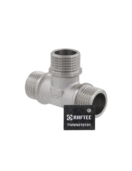 Тройник Raftec PN40 ННН 1/2 дюйма латунный, никель