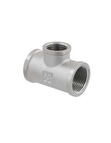 Трійник редукційний Raftec PN40 ВВВ 3/4х1/2х3/4 дюйми латунний, нікель