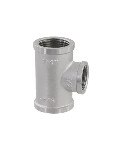 Трійник редукційний Raftec PN40 ВВВ 3/4х1/2х3/4 дюйми латунний, нікель