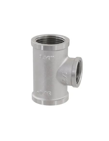 Трійник редукційний Raftec PN40 ВВВ 3/4х1/2х3/4 дюйми латунний, нікель