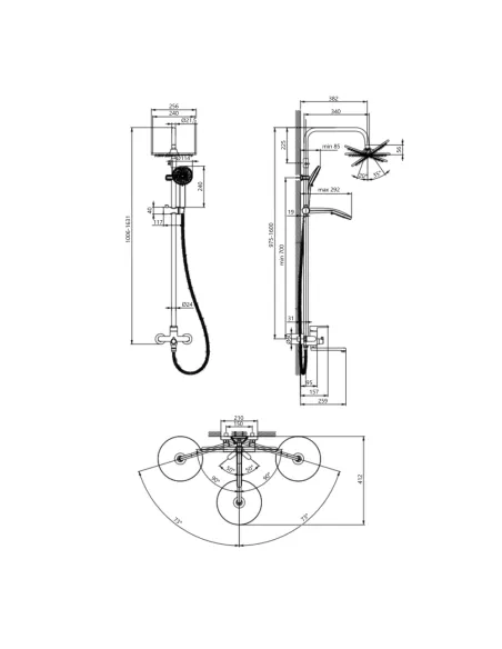 Душова система Lidz Astra 1030 LDAST1030CRM48086 Chrome з виливом
