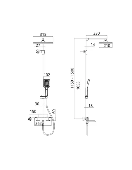 Душевая система с термостатом Q-Тap Sloup QTSLO51103OC48217 Chrome