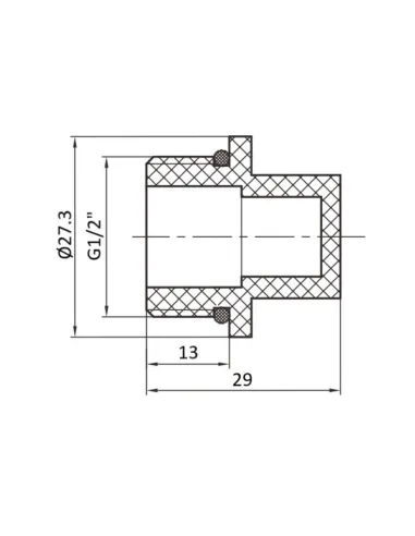 Заглушка Thermo Alliance PPR DSD101 НР 20 мм х 1/2 дюйма, наружная резьба, для полипропиленовых труб