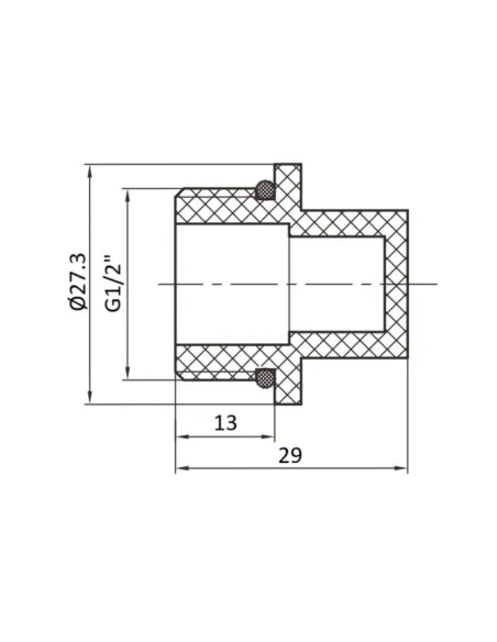 Заглушка Thermo Alliance PPR DSD101 НР 20 мм х 1/2 дюйма, наружная резьба, для полипропиленовых труб