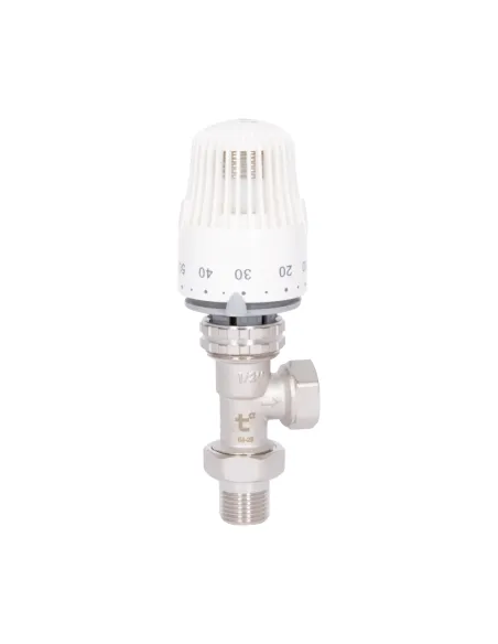 Кран термостатический угловой Thermo Alliance Standart RTL TAS01515 с термоголовкой, для теплого пола