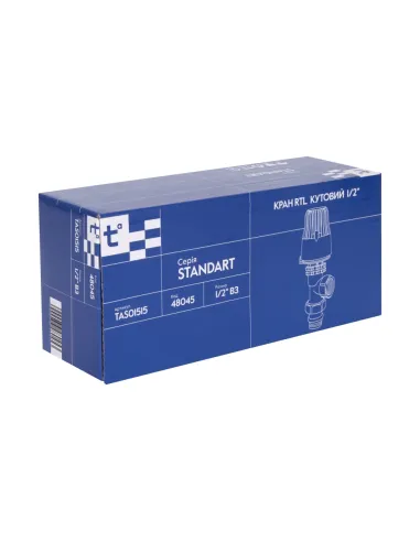 Кран термостатичний кутовий Thermo Alliance Standart RTL TAS01515 з термоголовкою для теплої підлоги.