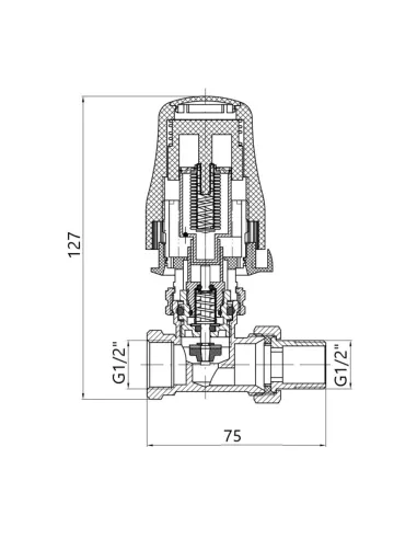 Кран термостатический угловой Thermo Alliance Standart TAS01615 с термоголовкой, для теплого пола