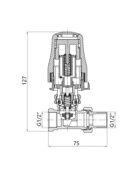 Кран термостатичний кутовий Thermo Alliance Standart TAS01615 з термоголовкою для теплої підлоги.