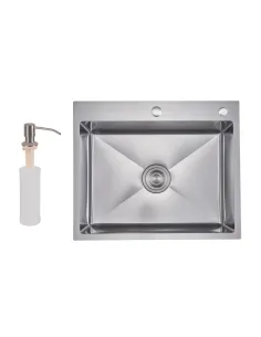 Мойка для кухни прямоугольная Lidz Handmade H6050H LDH6050DEC48370 2,5 мм интегрированная, из нержавеющей стали