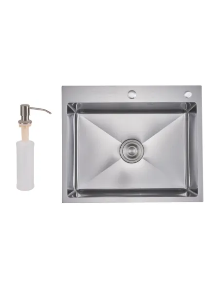 Мойка для кухни прямоугольная Lidz Handmade H6050H LDH6050DEC48370 2,5 мм интегрированная, из нержавеющей стали