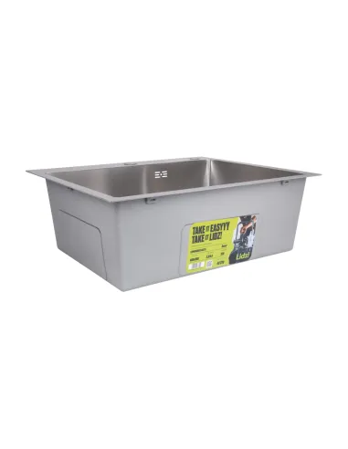 Мийка для кухні прямокутна Lidz Handmade H6050H LDH6050DEC48370 2,5 мм інтегрована, з нержавіючої сталі