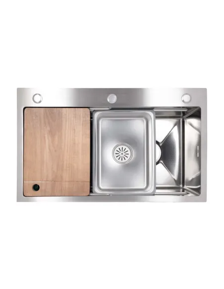 Мойка для кухни прямоугольная Lidz Handmade H7545 LDH7545DEC48372 3 мм интегрированная, из нержавеющей стали