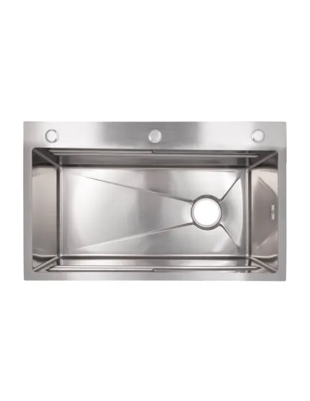 Мийка для кухні прямокутна Lidz Handmade H7545 LDH7545DEC48372 3 мм інтегрована, з нержавіючої сталі