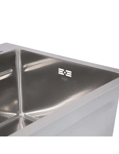 Мийка для кухні прямокутна Lidz Handmade H7545 LDH7545DEC48372 3 мм інтегрована, з нержавіючої сталі