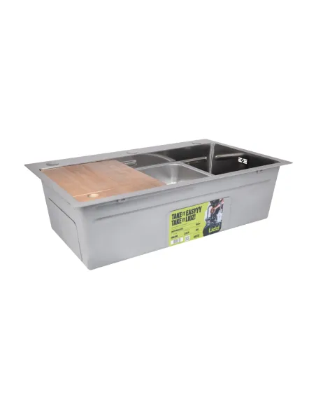 Мойка для кухни прямоугольная Lidz Handmade H7545 LDH7545DEC48372 3 мм интегрированная, из нержавеющей стали