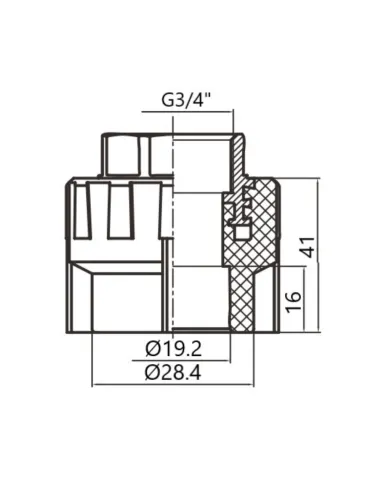 Муфта соединительная Thermo Alliance PPR DSB302 НР 20 мм х 3/4 дюйма, для полипропиленовых труб